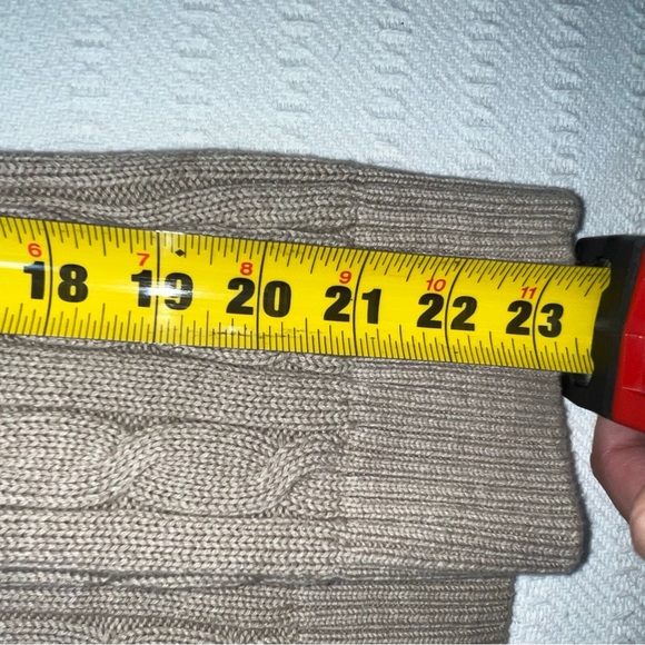 Lauren Ralph Lauren Cream Cable Knit Shawl Collar Buckle Sweater XS Old Money - Picture 11 of 11